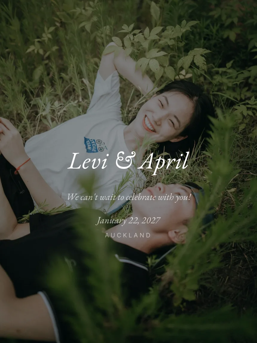 The Atelier Cèdre wedding website theme, shown as a complete wedding site