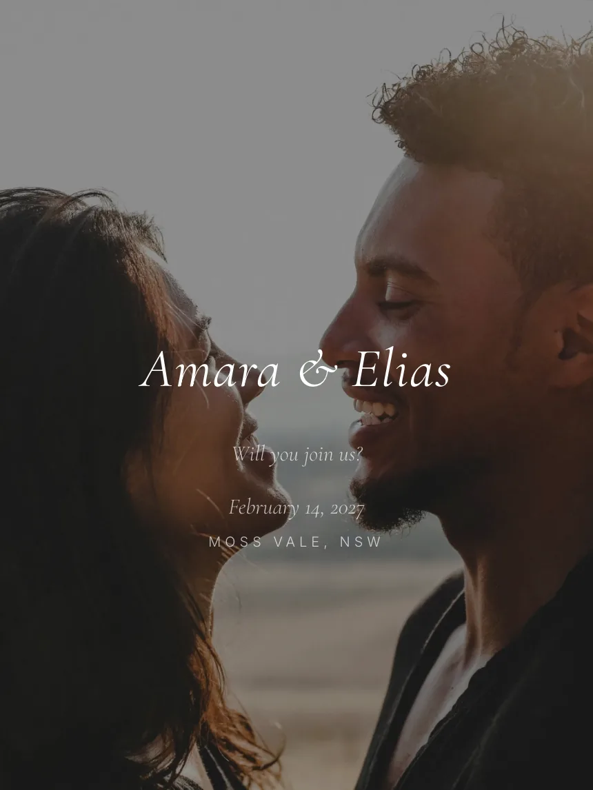 The Atelier Country wedding website theme, shown as a complete wedding site